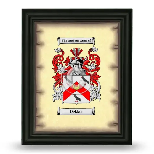 Dekker Coat of Arms Framed - Black