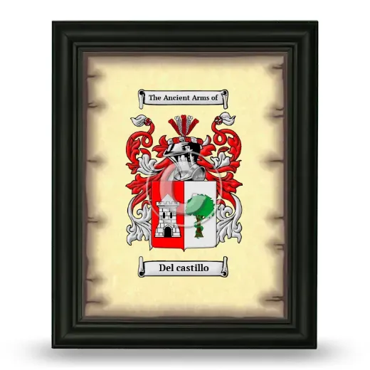 Del castillo Coat of Arms Framed - Black