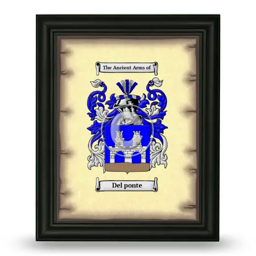 Del ponte Coat of Arms Framed - Black