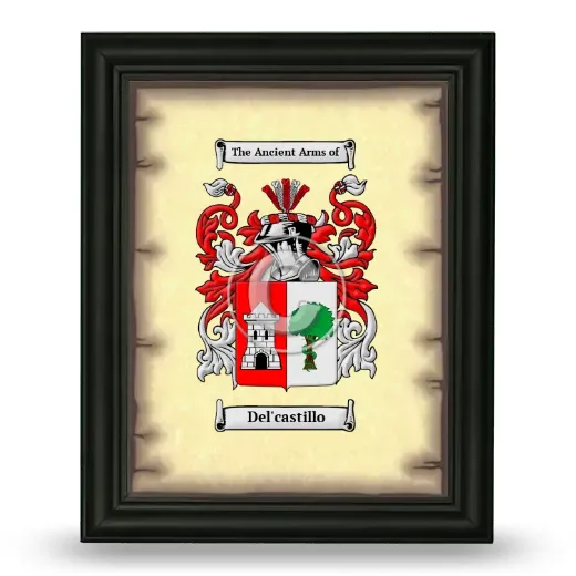 Del'castillo Coat of Arms Framed - Black