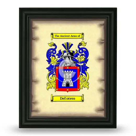 Del'otero Coat of Arms Framed - Black