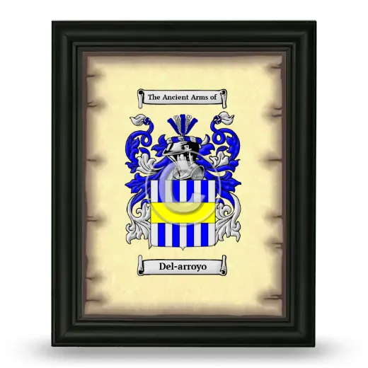 Del-arroyo Coat of Arms Framed - Black
