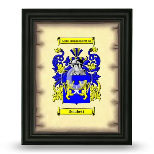 Delabett Coat of Arms Framed - Black