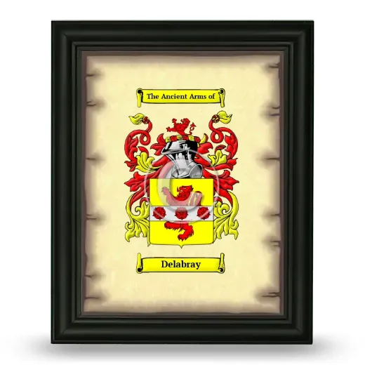 Delabray Coat of Arms Framed - Black
