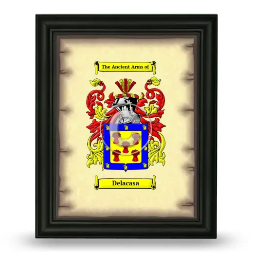 Delacasa Coat of Arms Framed - Black