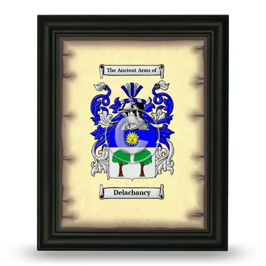 Delachancy Coat of Arms Framed - Black