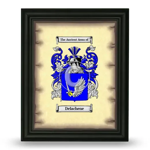 Delachene Coat of Arms Framed - Black
