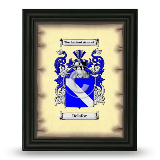 Delafoe Coat of Arms Framed - Black