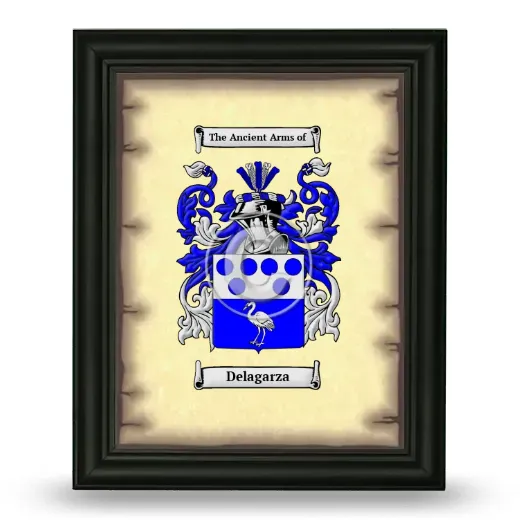 Delagarza Coat of Arms Framed - Black
