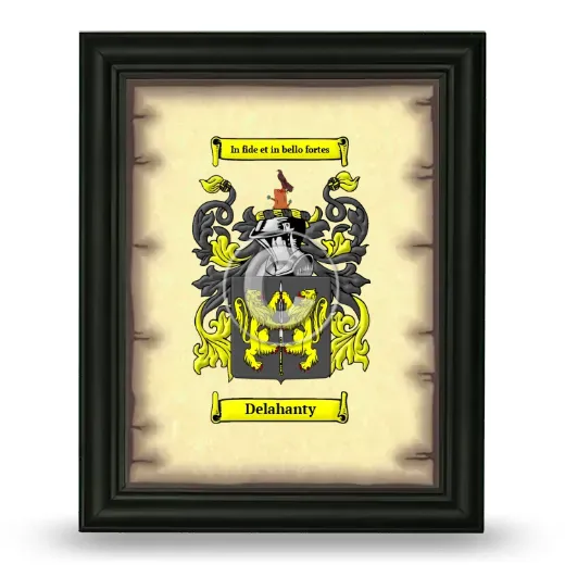 Delahanty Coat of Arms Framed - Black