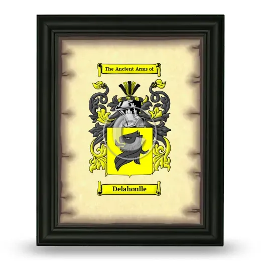 Delahoulle Coat of Arms Framed - Black