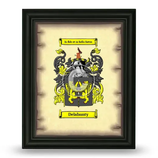 Delahunty Coat of Arms Framed - Black
