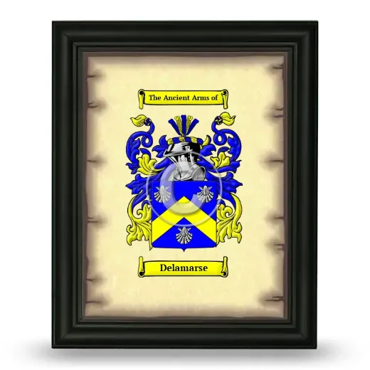 Delamarse Coat of Arms Framed - Black