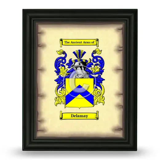 Delamay Coat of Arms Framed - Black