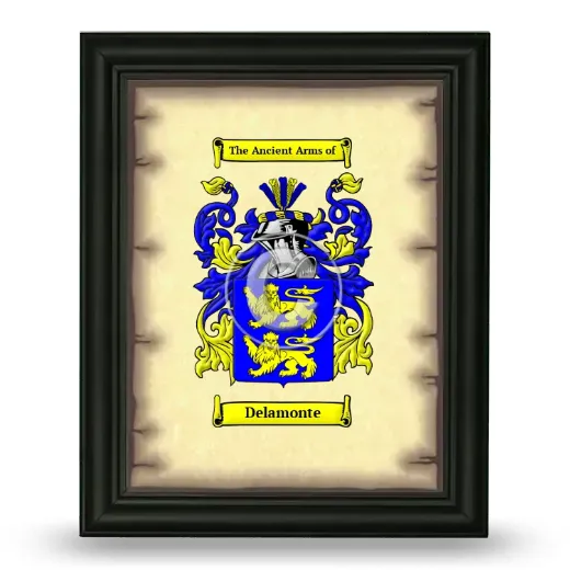 Delamonte Coat of Arms Framed - Black