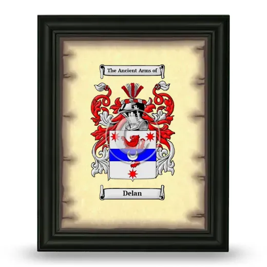 Delan Coat of Arms Framed - Black