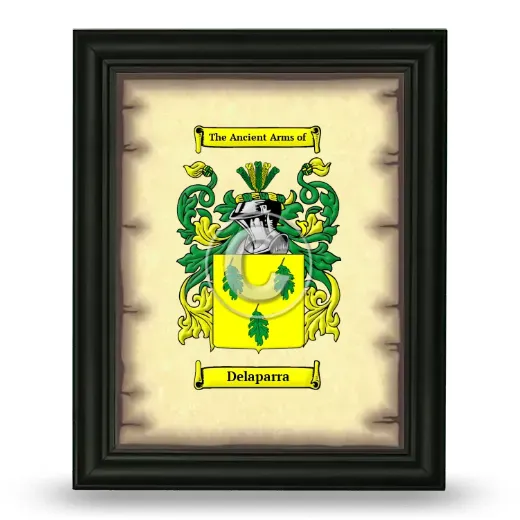 Delaparra Coat of Arms Framed - Black
