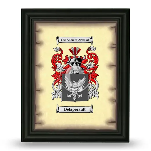 Delaperault Coat of Arms Framed - Black