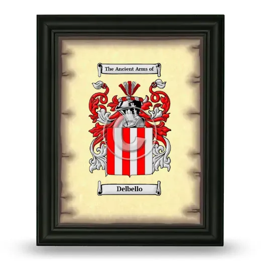 Delbello Coat of Arms Framed - Black