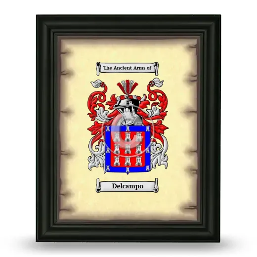 Delcampo Coat of Arms Framed - Black