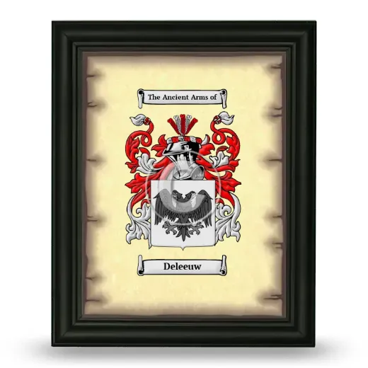 Deleeuw Coat of Arms Framed - Black