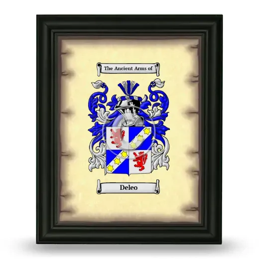 Deleo Coat of Arms Framed - Black
