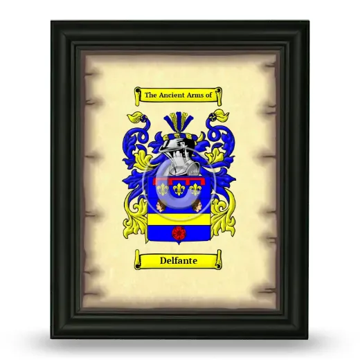 Delfante Coat of Arms Framed - Black