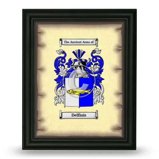 Delfinis Coat of Arms Framed - Black