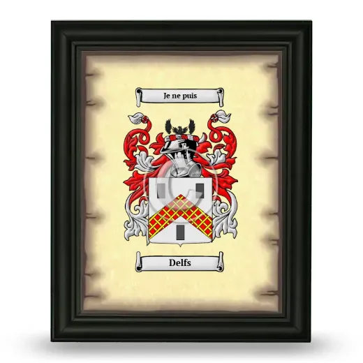 Delfs Coat of Arms Framed - Black