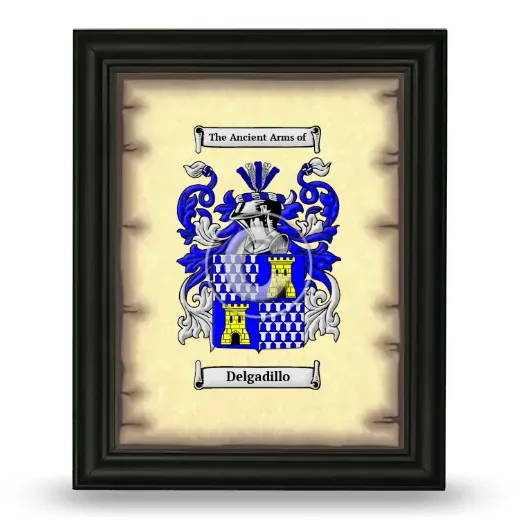 Delgadillo Coat of Arms Framed - Black
