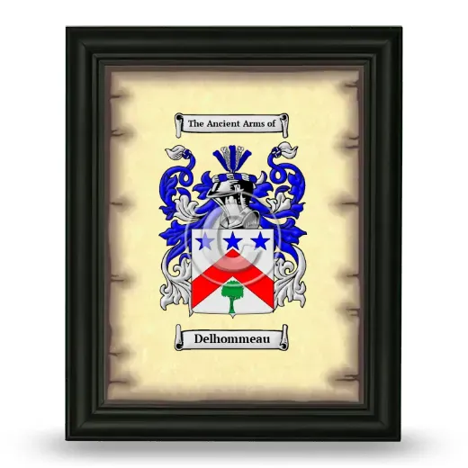 Delhommeau Coat of Arms Framed - Black