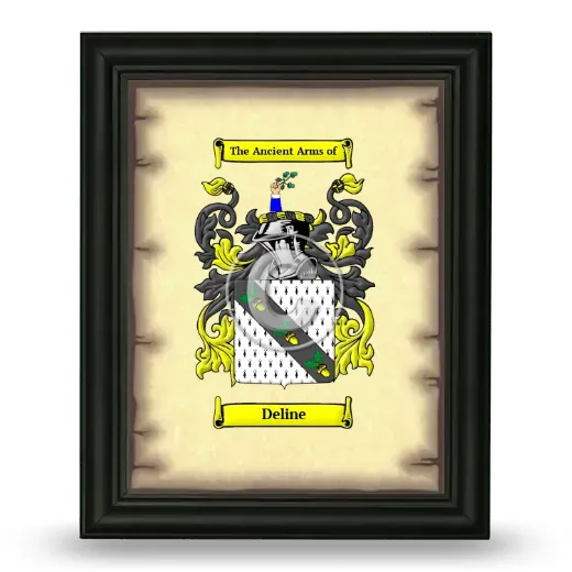 Deline Coat of Arms Framed - Black