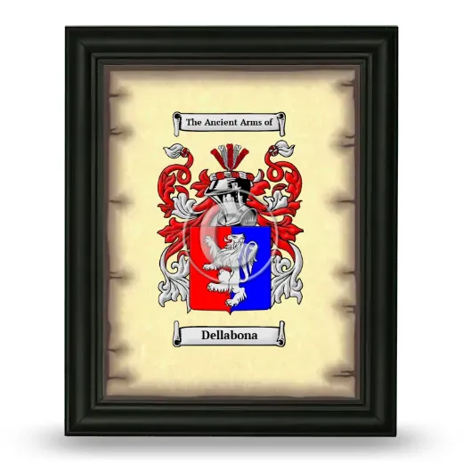 Dellabona Coat of Arms Framed - Black