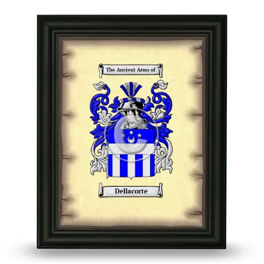 Dellacorte Coat of Arms Framed - Black
