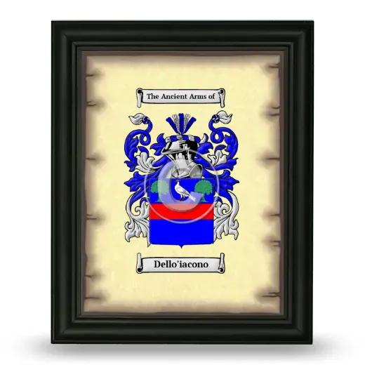 Dello'iacono Coat of Arms Framed - Black