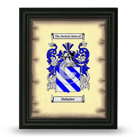 Delorier Coat of Arms Framed - Black