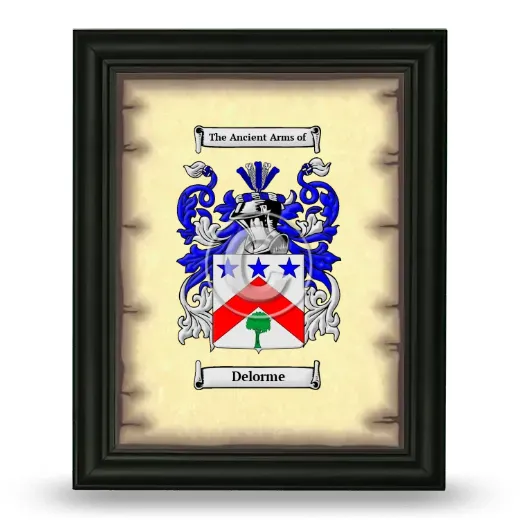 Delorme Coat of Arms Framed - Black