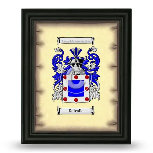 Delvalle Coat of Arms Framed - Black