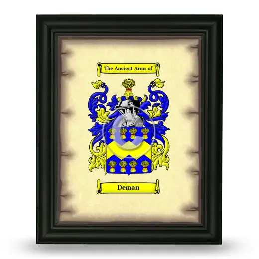 Deman Coat of Arms Framed - Black