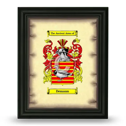 Demann Coat of Arms Framed - Black