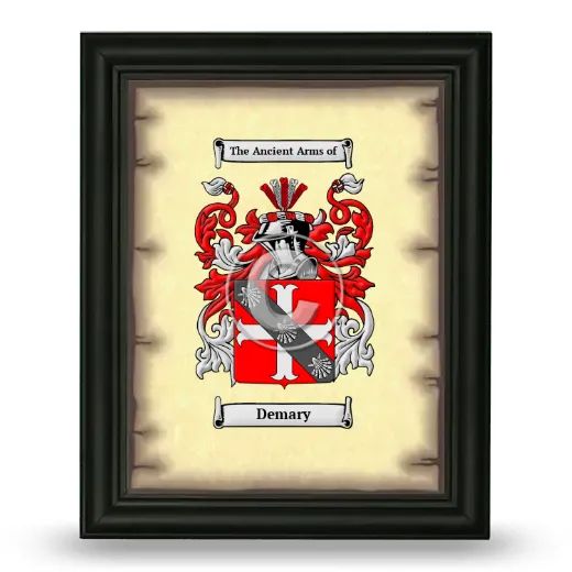 Demary Coat of Arms Framed - Black