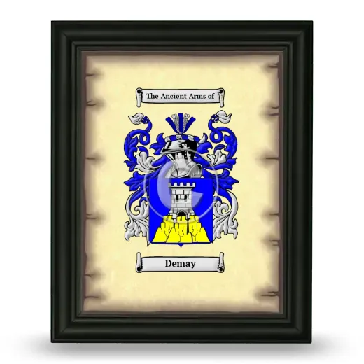 Demay Coat of Arms Framed - Black