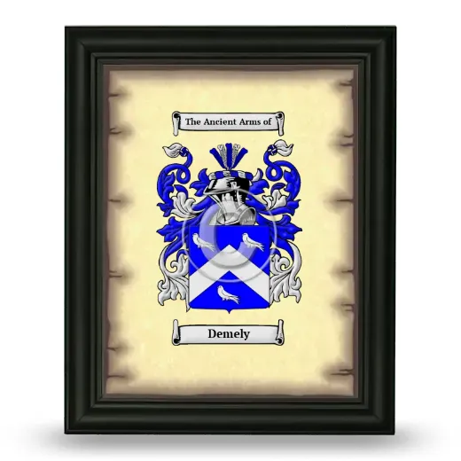 Demely Coat of Arms Framed - Black