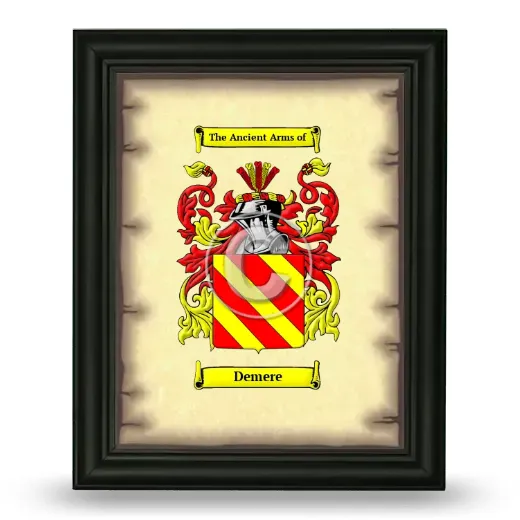 Demere Coat of Arms Framed - Black