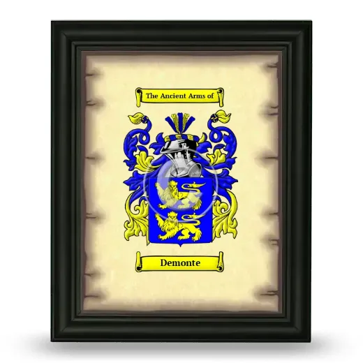 Demonte Coat of Arms Framed - Black