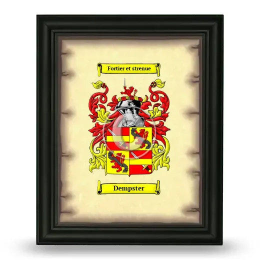 Dempster Coat of Arms Framed - Black