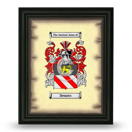 Denato Coat of Arms Framed - Black