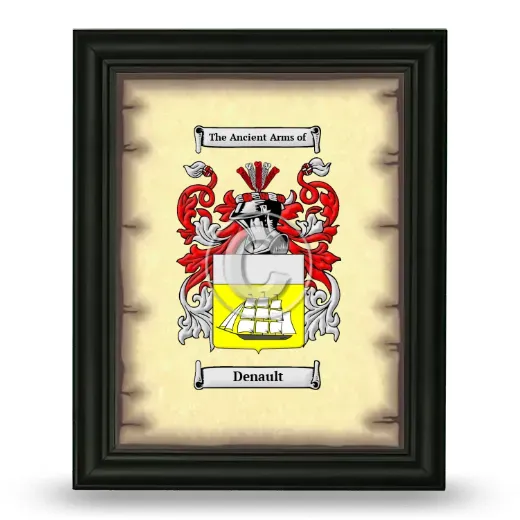 Denault Coat of Arms Framed - Black