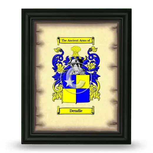 Dendle Coat of Arms Framed - Black