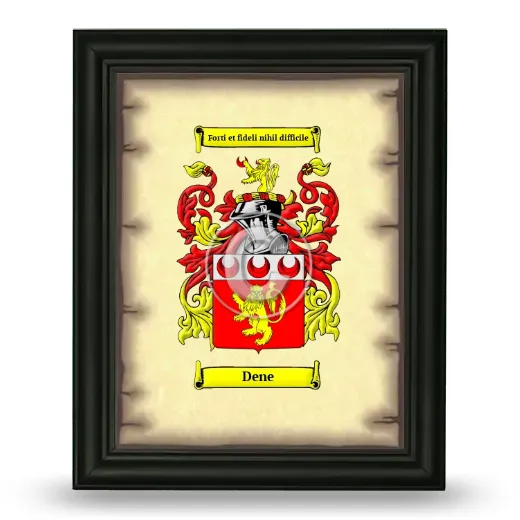 Dene Coat of Arms Framed - Black
